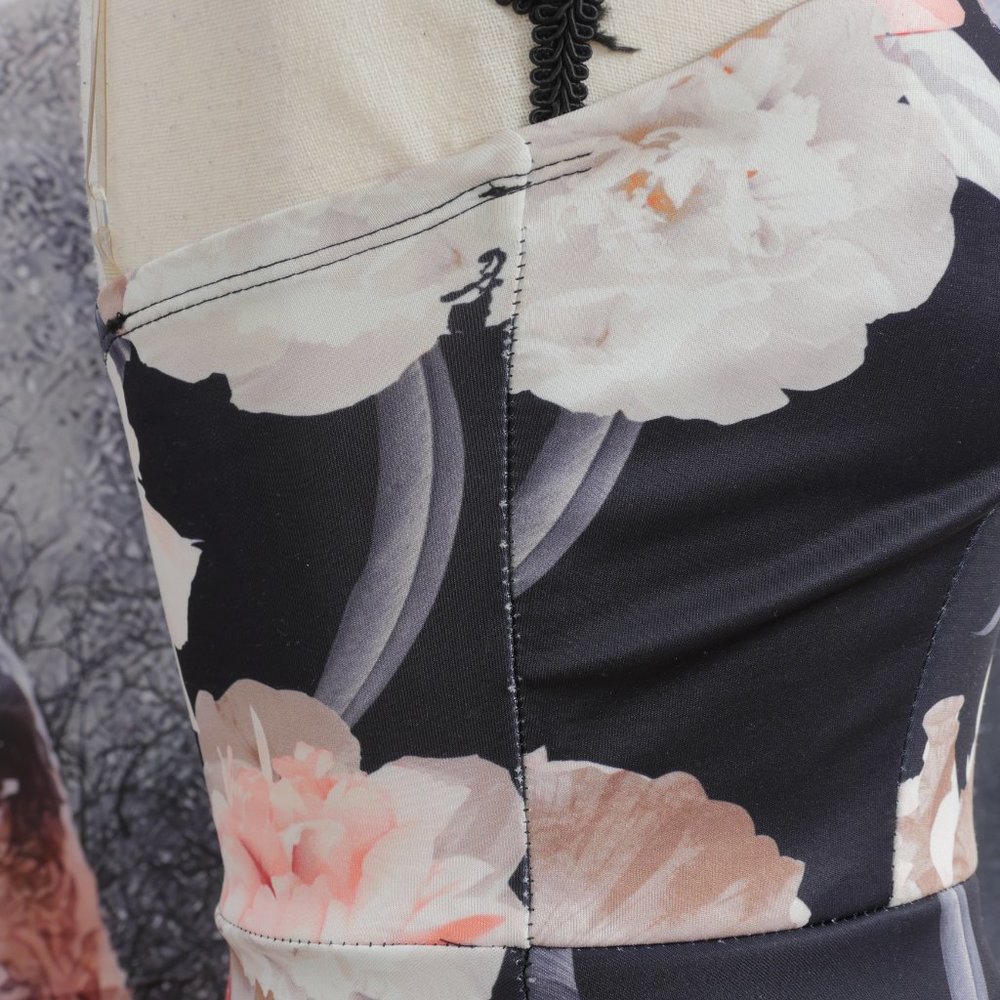 January 7 Black Cream Floral Size Small Dress - Picture 15 of 15